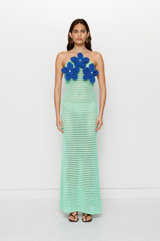 La Monada Knit Maxi Dress - Aquamarine