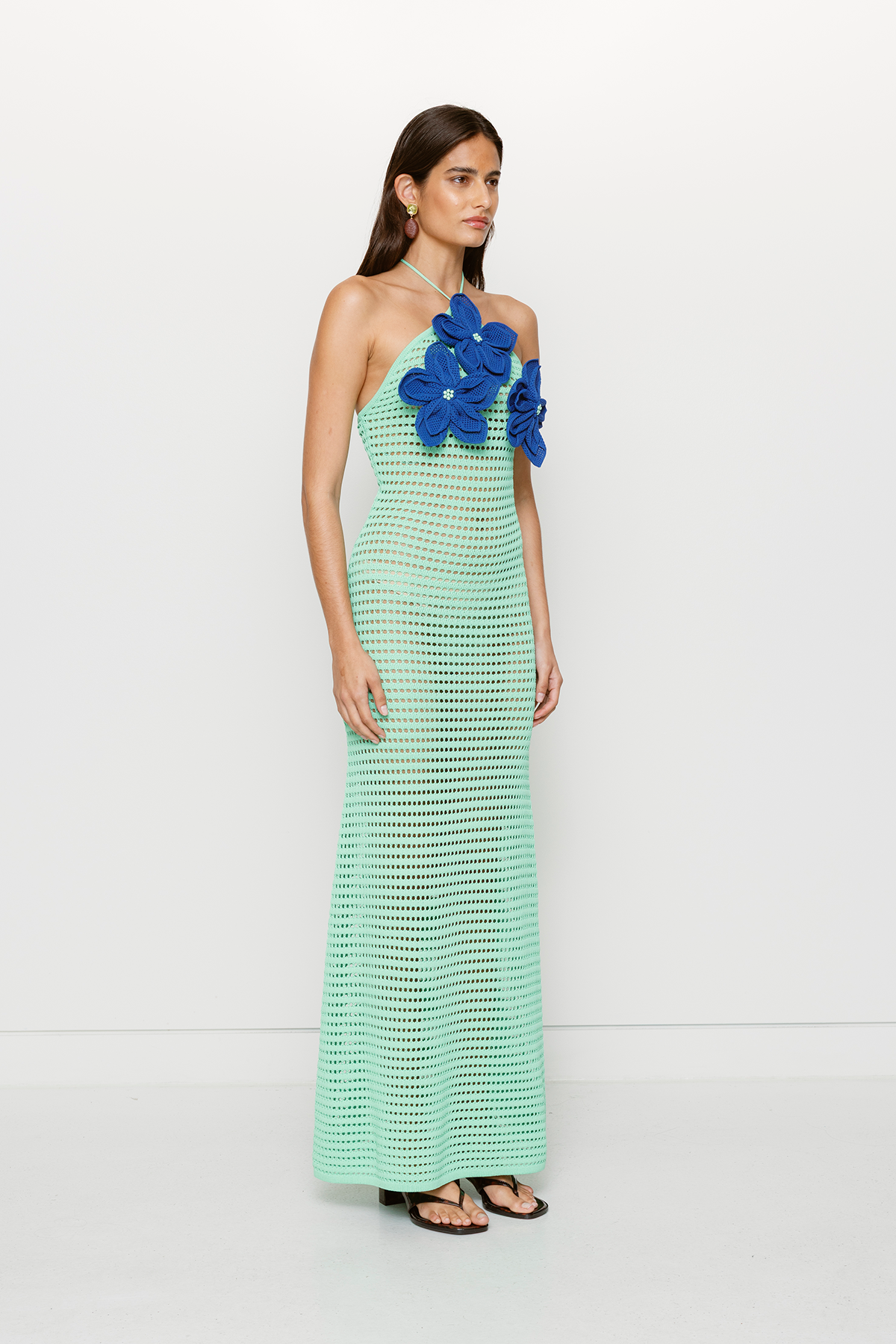 La Monada Knit Maxi Dress - Aquamarine