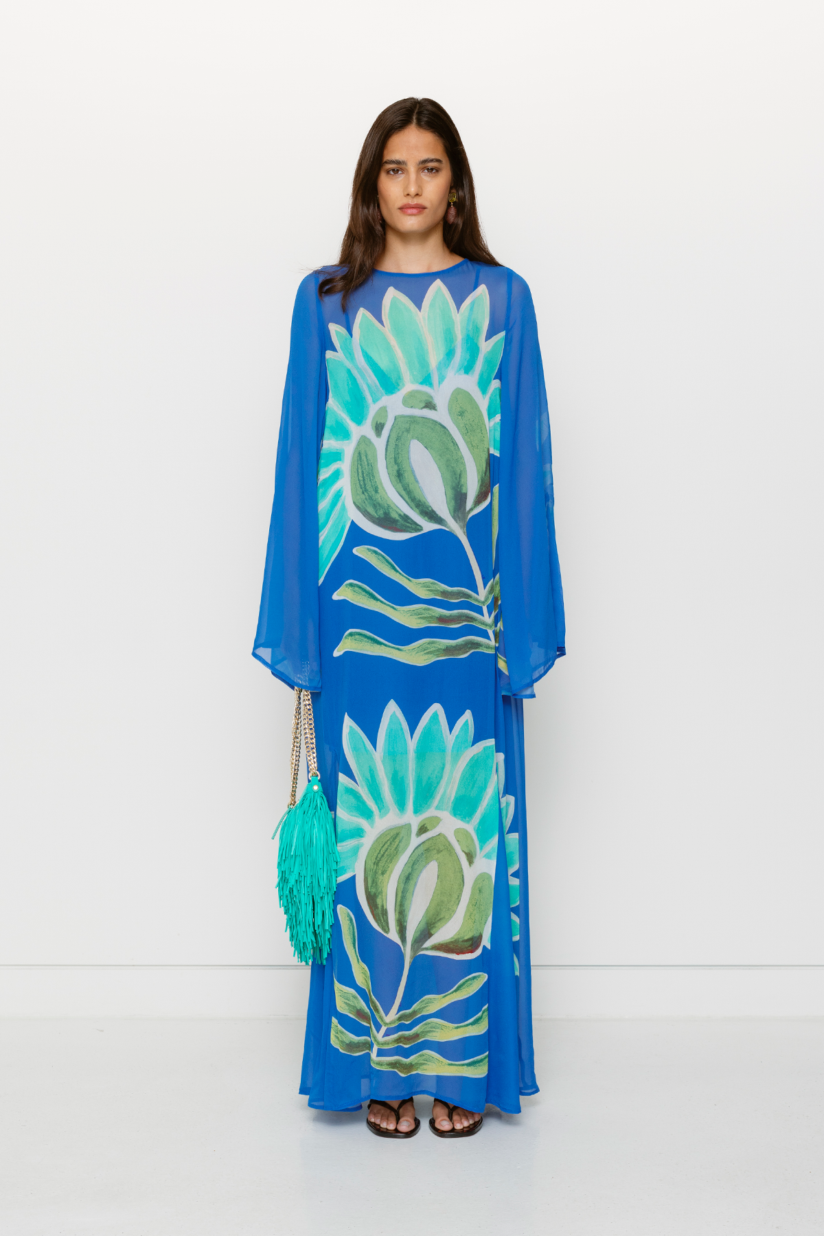 Solsana Long Sleeve Dress - Fern