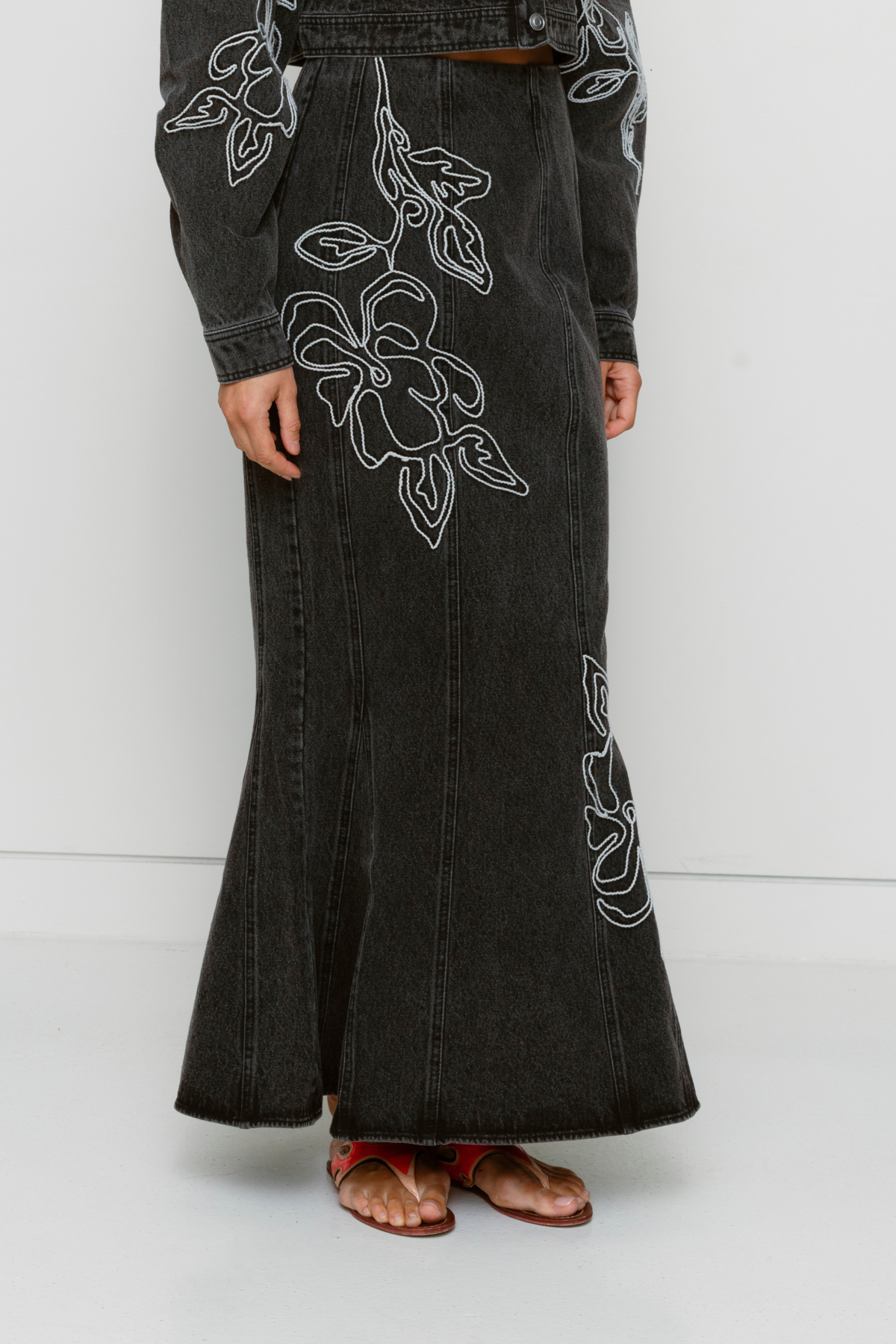 Franka Denim Maxi Skirt - Ash