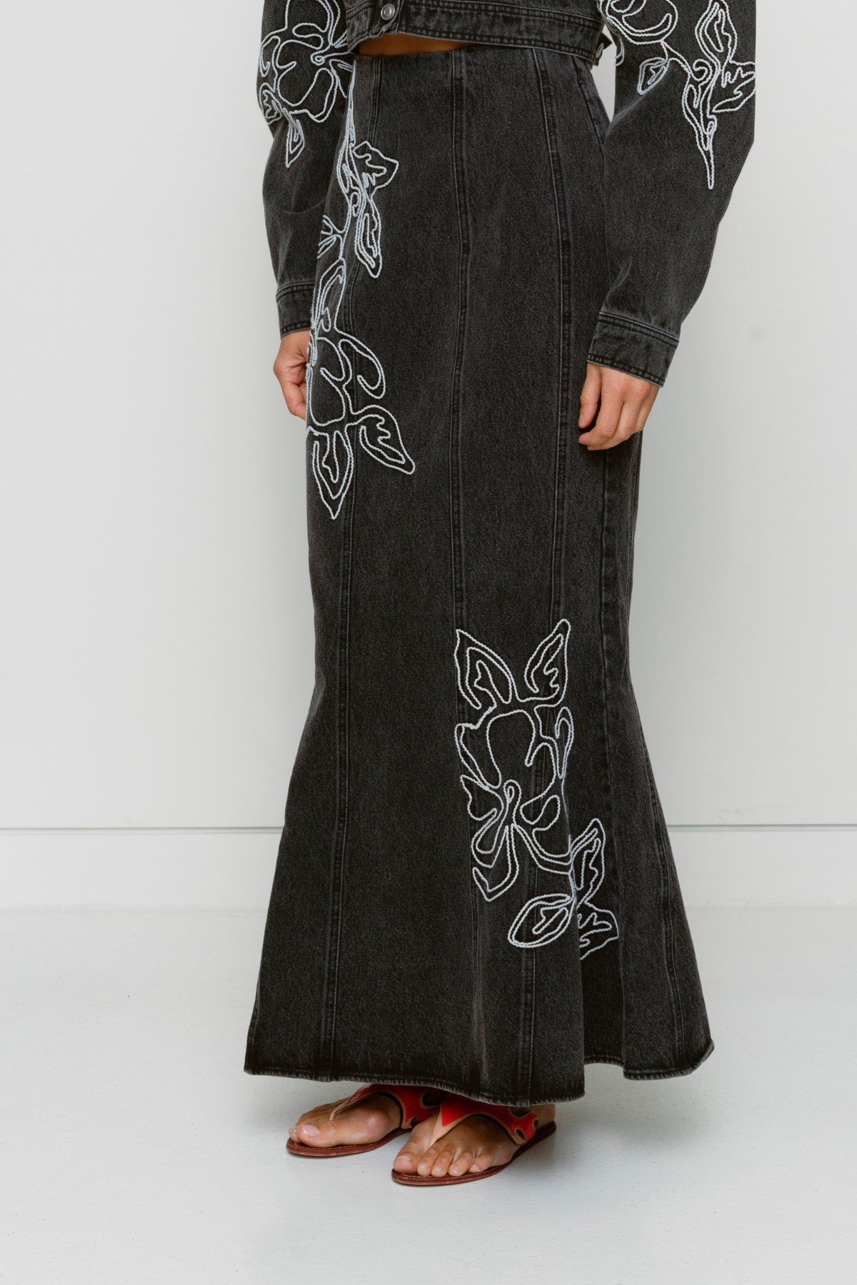 Franka Denim Maxi Skirt - Ash