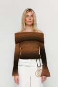Soraya Knit Off Shoulder Top - Chocolate