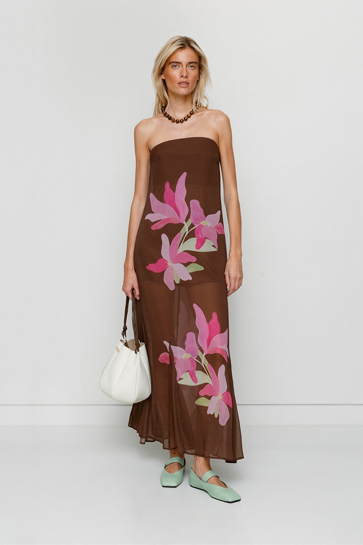 Lupa Strapless Maxi Dress - Water Lily