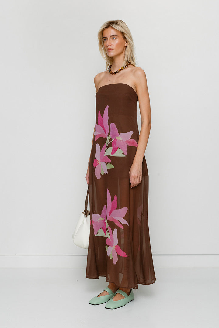 Lupa Strapless Maxi Dress - Water Lily