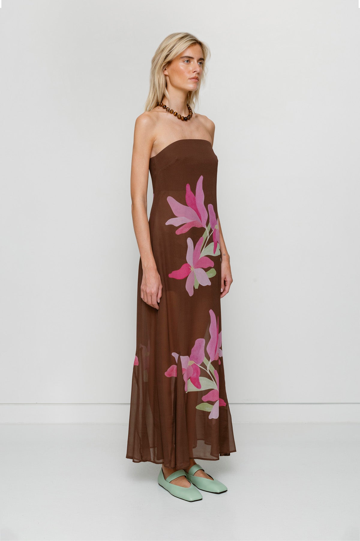 Lupa Strapless Maxi Dress - Water Lily