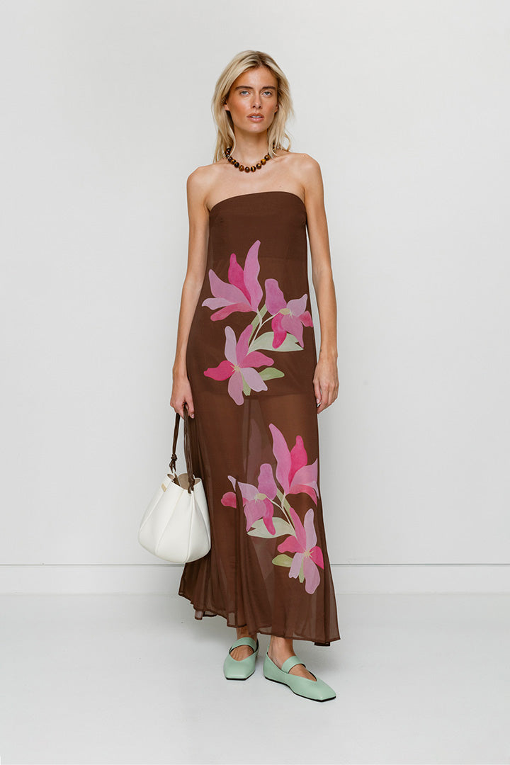 Lupa Strapless Maxi Dress - Water Lily