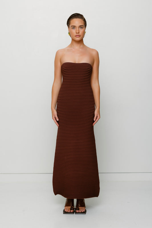 Sunmor Knit Maxi Dress - Chocolate