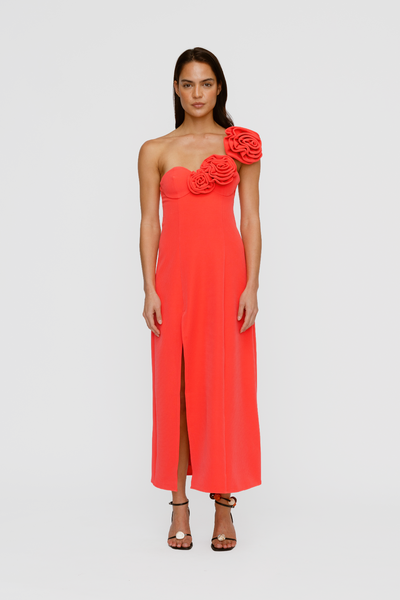 the wolf gang flores one-shoulder rose midi dress Size:XS-2T cocktail parties and even shimmer mini dress Gothic Dresser for Bedroom