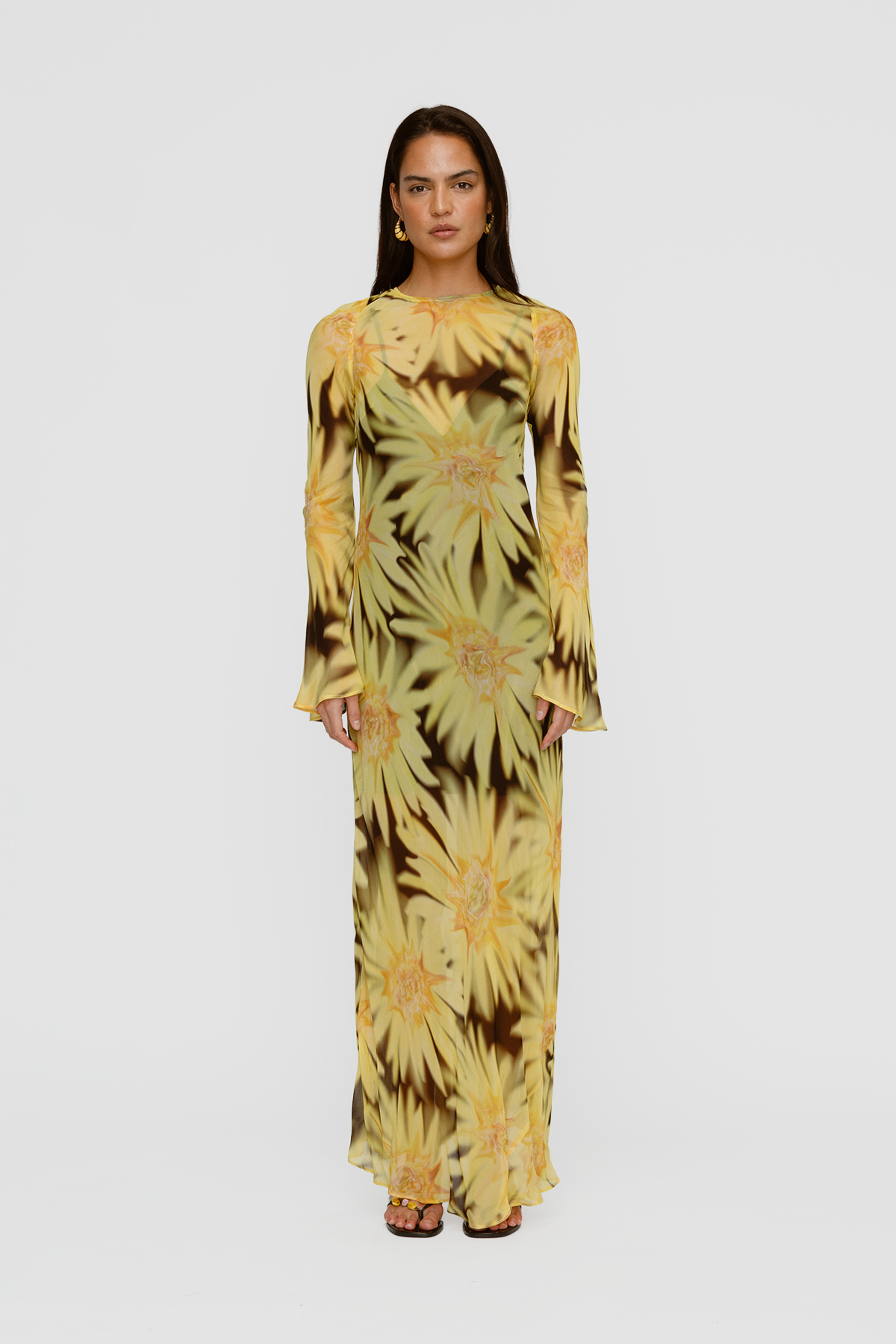 Lottie Maxi Dress - Chocolate Sunflower