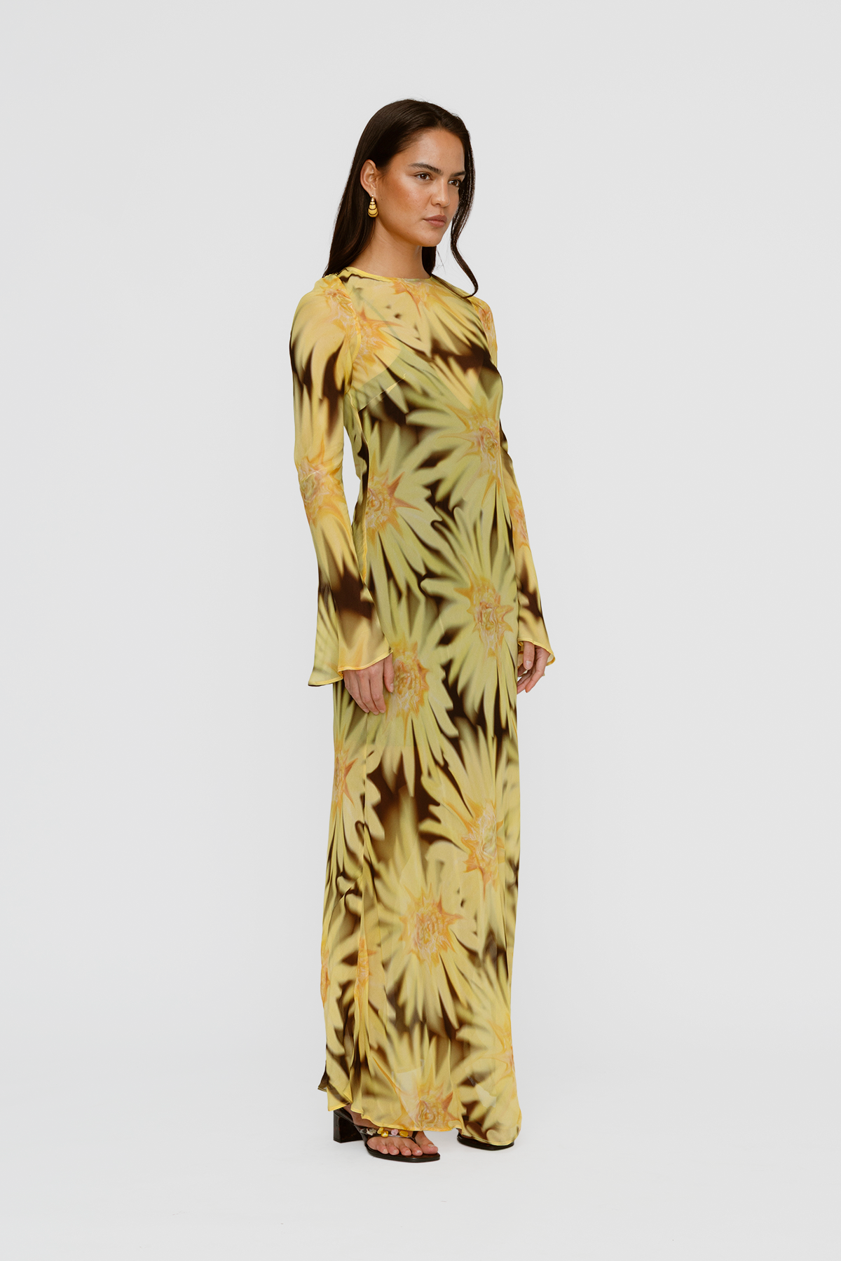 Lottie Maxi Dress - Chocolate Sunflower The Wolf Gang Lottie Maxi Dress - Chocolate Sunflower The Wolf Gang