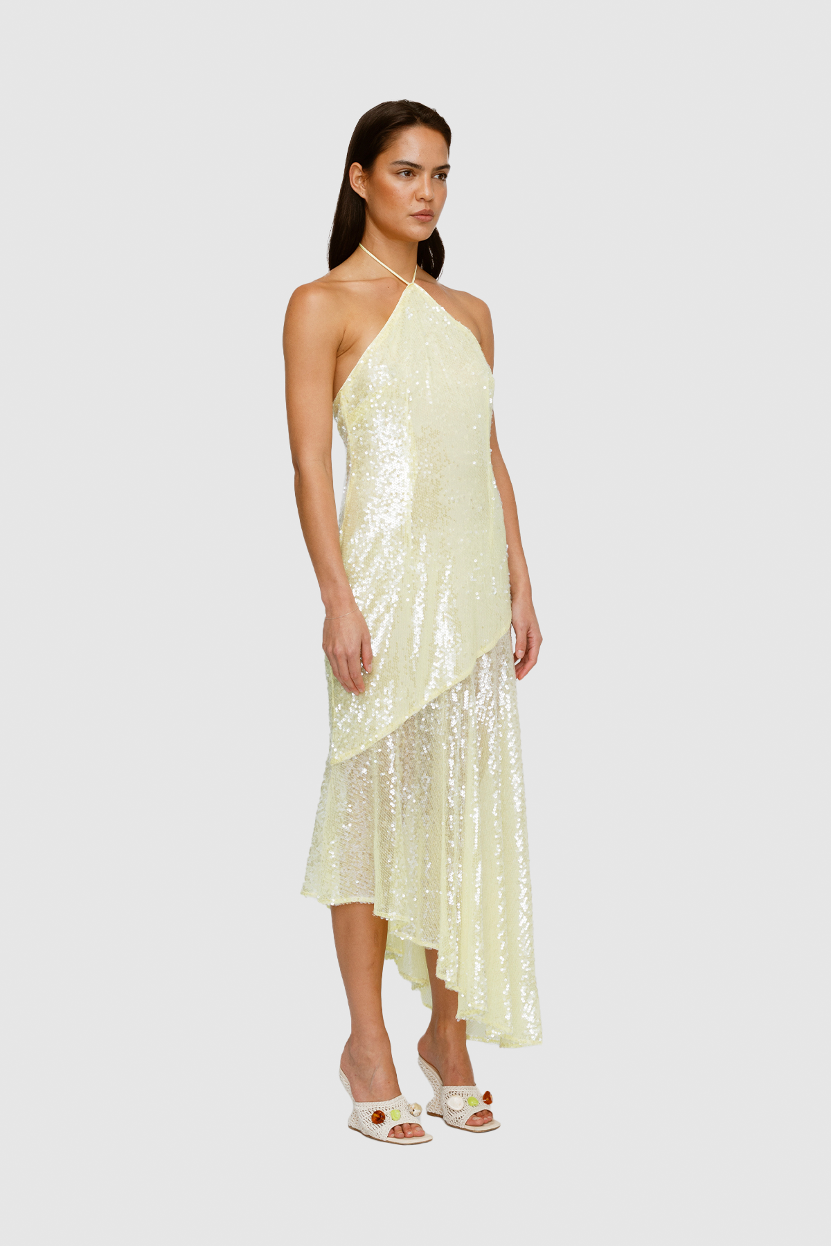 Mina Sequin Maxi Dress - Lemon