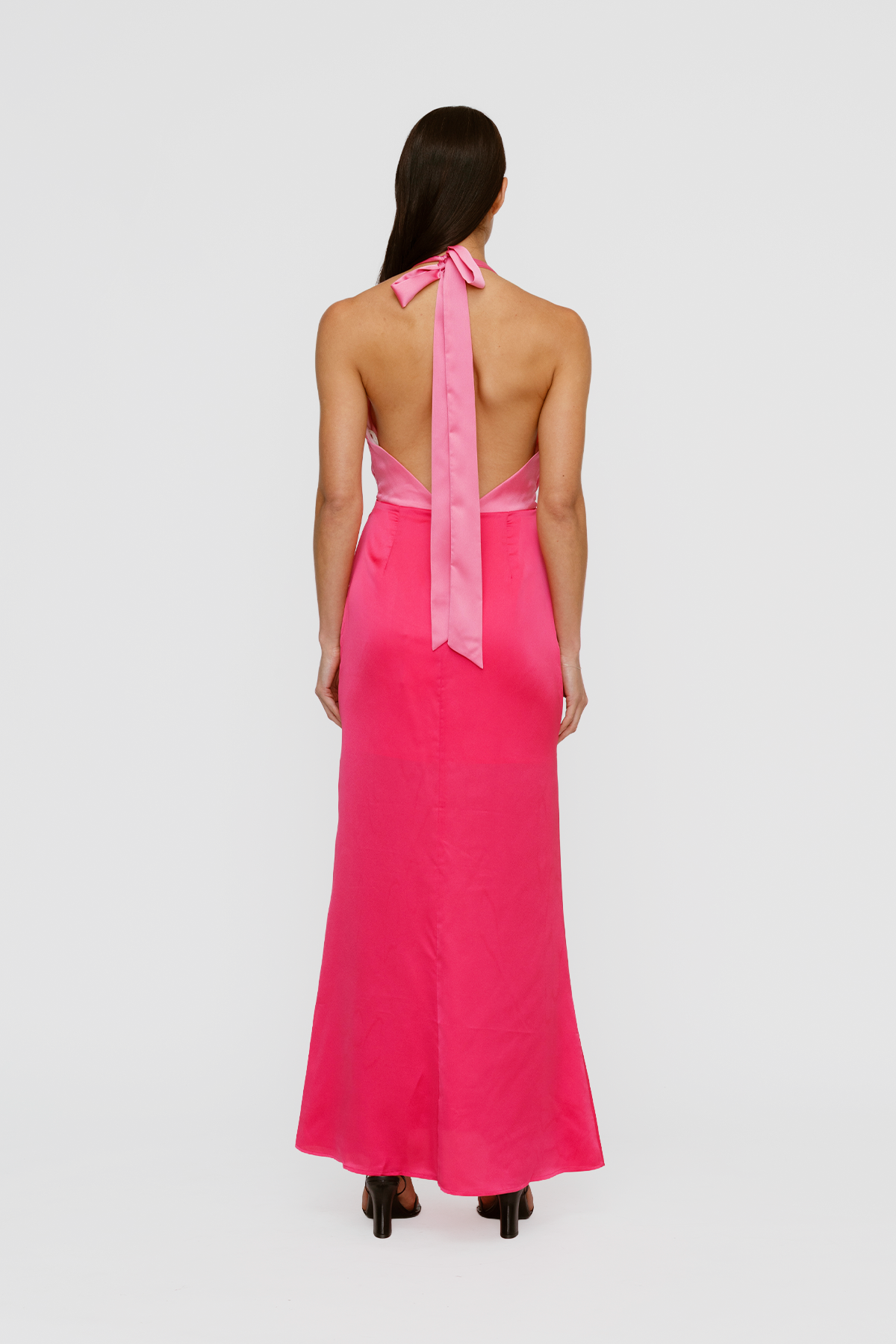 The Wolf Gang Women's Oahu Slip Dress - Hot Pink | Mermaid Halter Maxi Dress The Wolf Gang Women's Oahu Slip Dress - Hot Pink | Mermaid Halter Maxi Dress