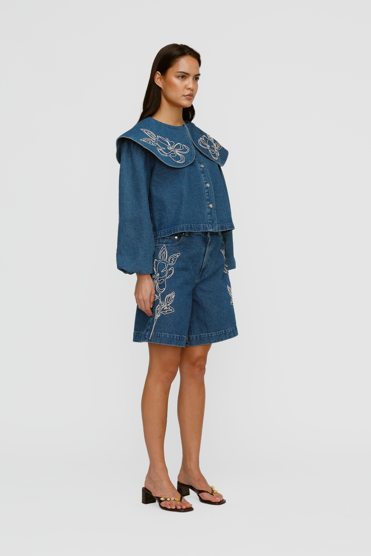 Wynn Denim Blouse - Bluestone
