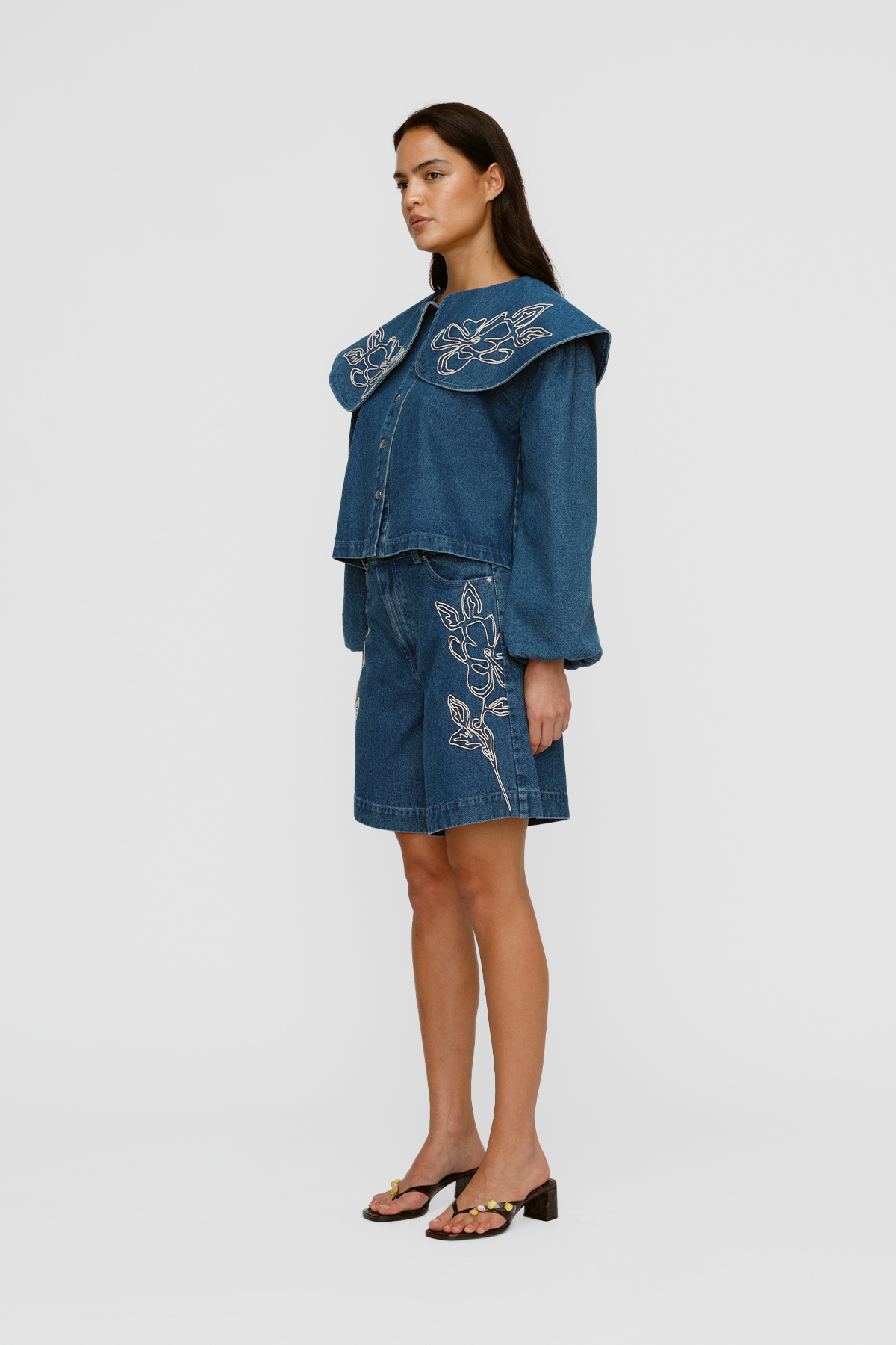 Wynn Denim Blouse - Bluestone