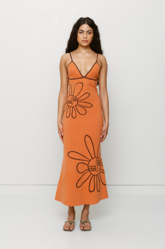 Soleil Knit Midi Dress - Jaffa