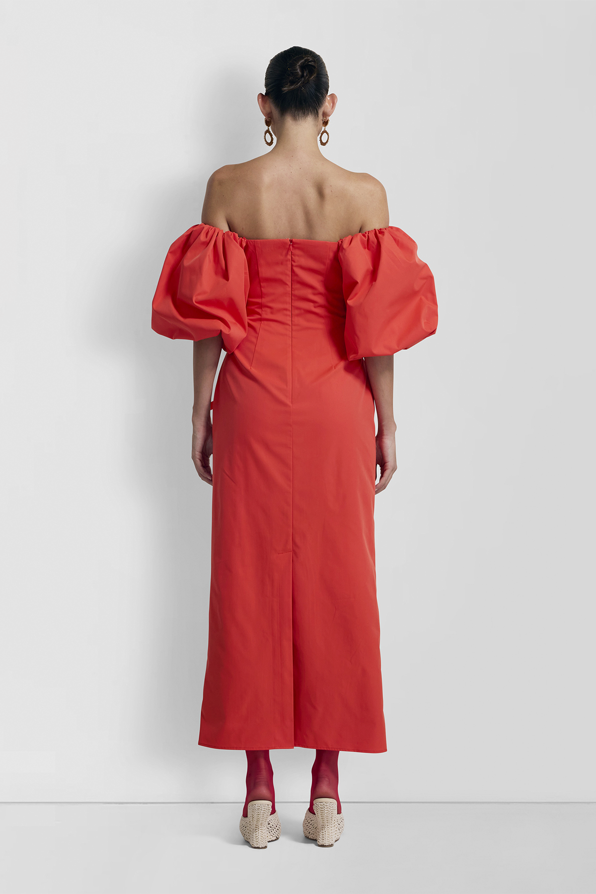 the wolf gang amar bow midi dress Amar Midi Dress - Rojo