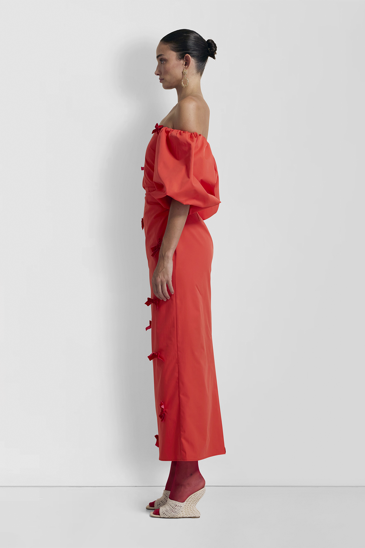the wolf gang amar bow midi dress The Wolf Gang Amar Midi Dress
