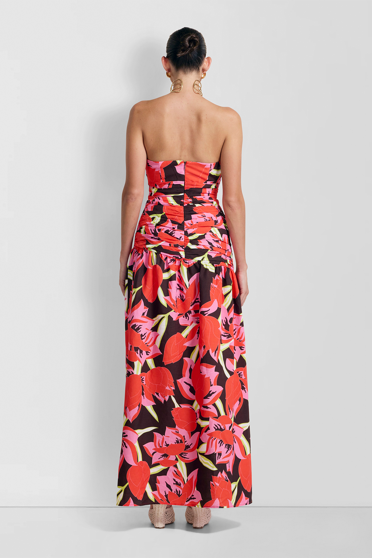 Dolcie Strapless Maxi Dress - Rojo Print