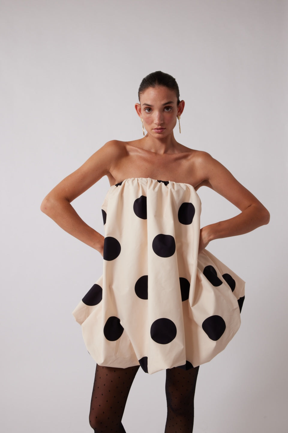 Gaia Bubble Dress - Creme Spot