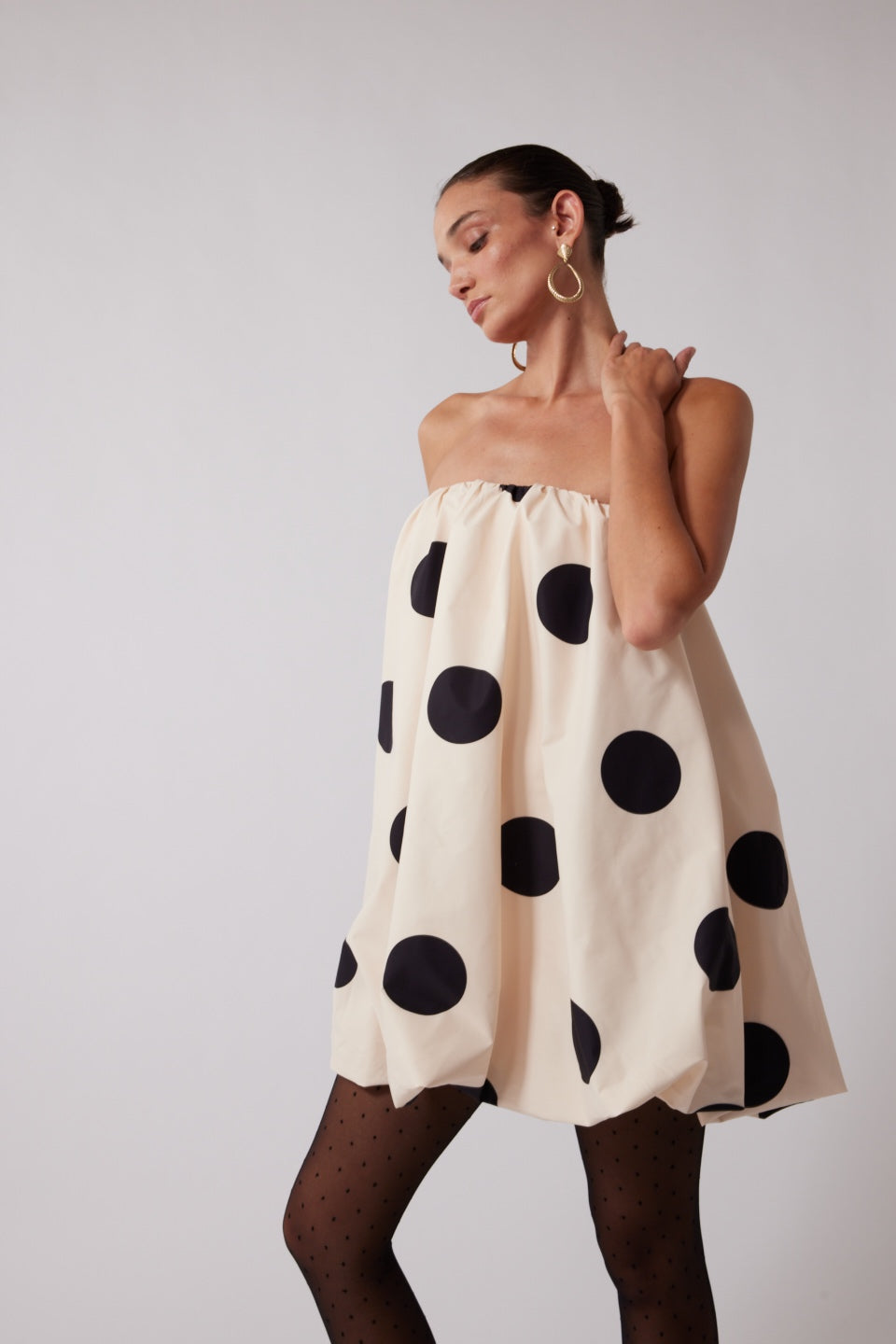 Gaia Bubble Dress - Creme Spot