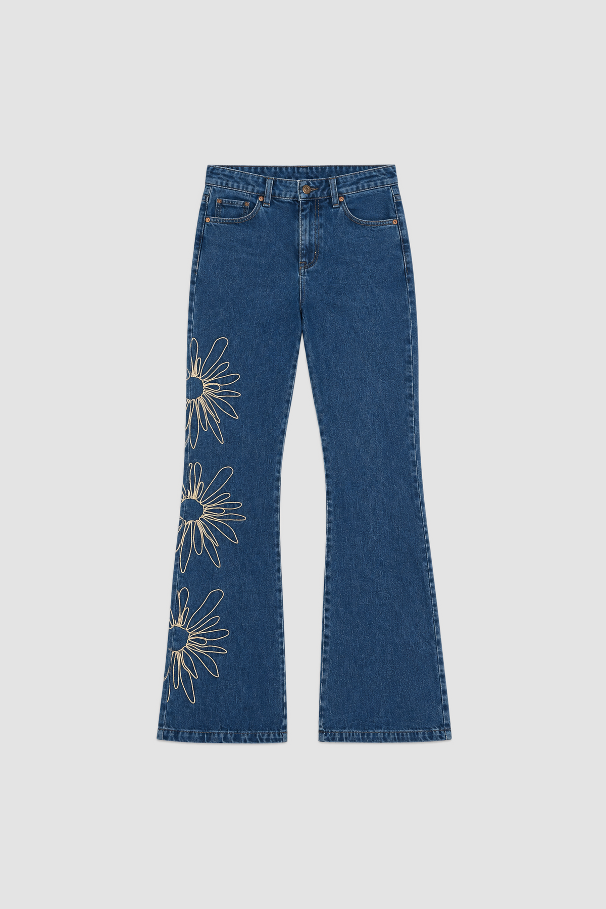 Amana Denim Flare Jean - Bluestone flatlay