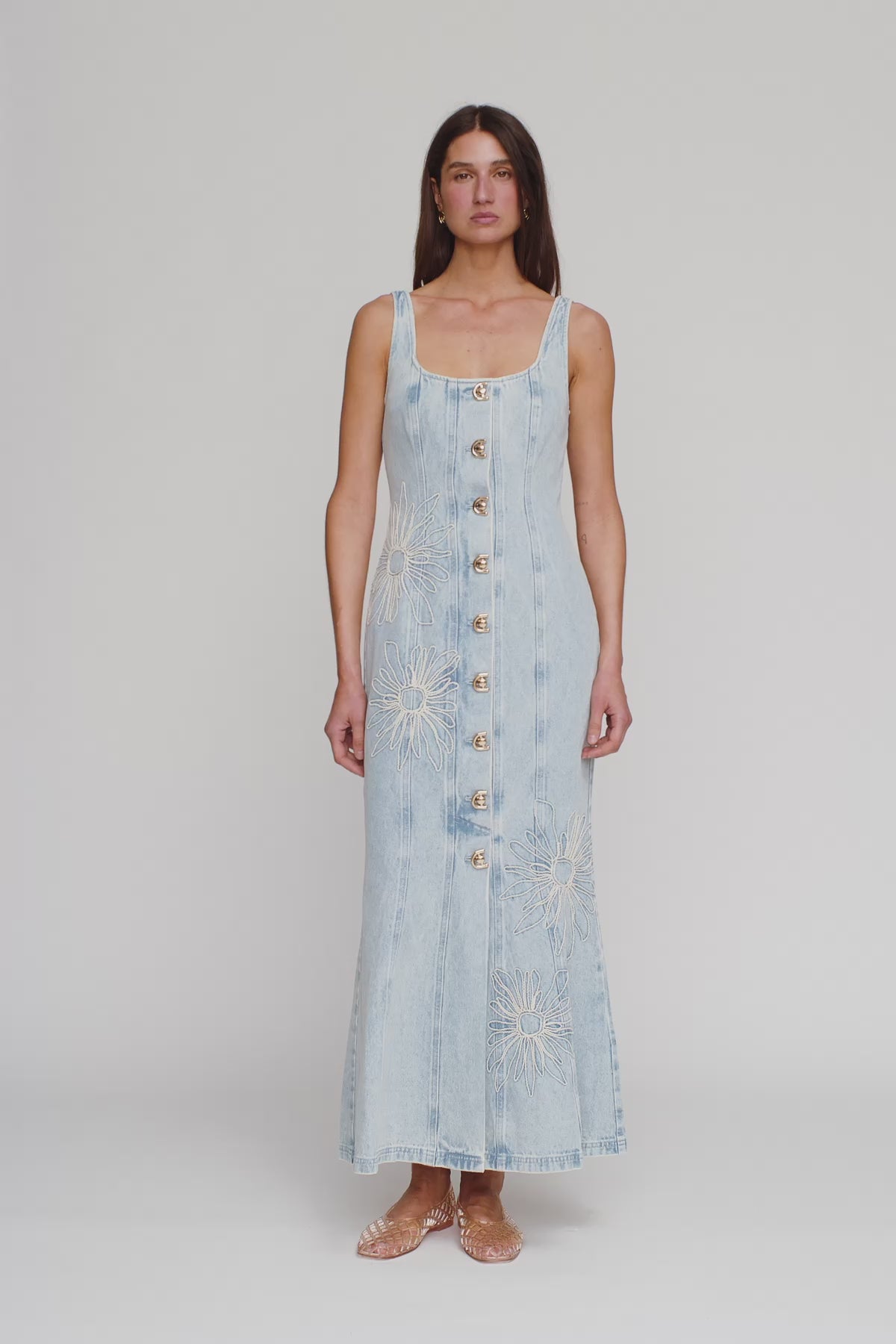Amana Denim Maxi Dress - Denim