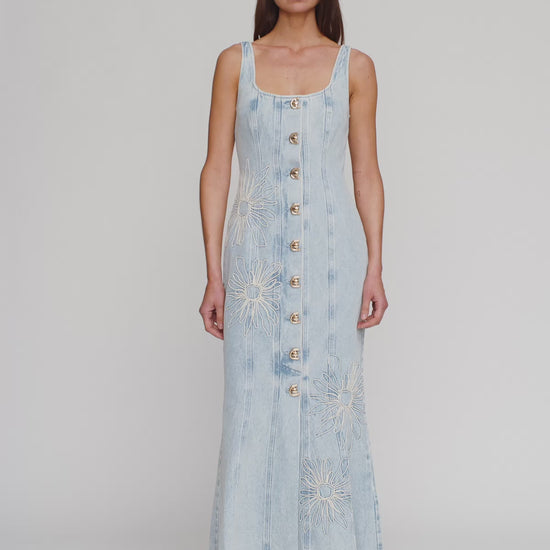 Amana Denim Maxi Dress - Denim
