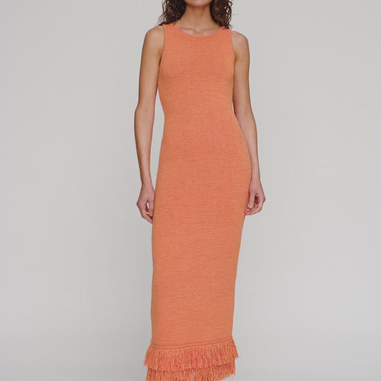 Tully Midi Dress in Tangerine by The Wolf Gang – video