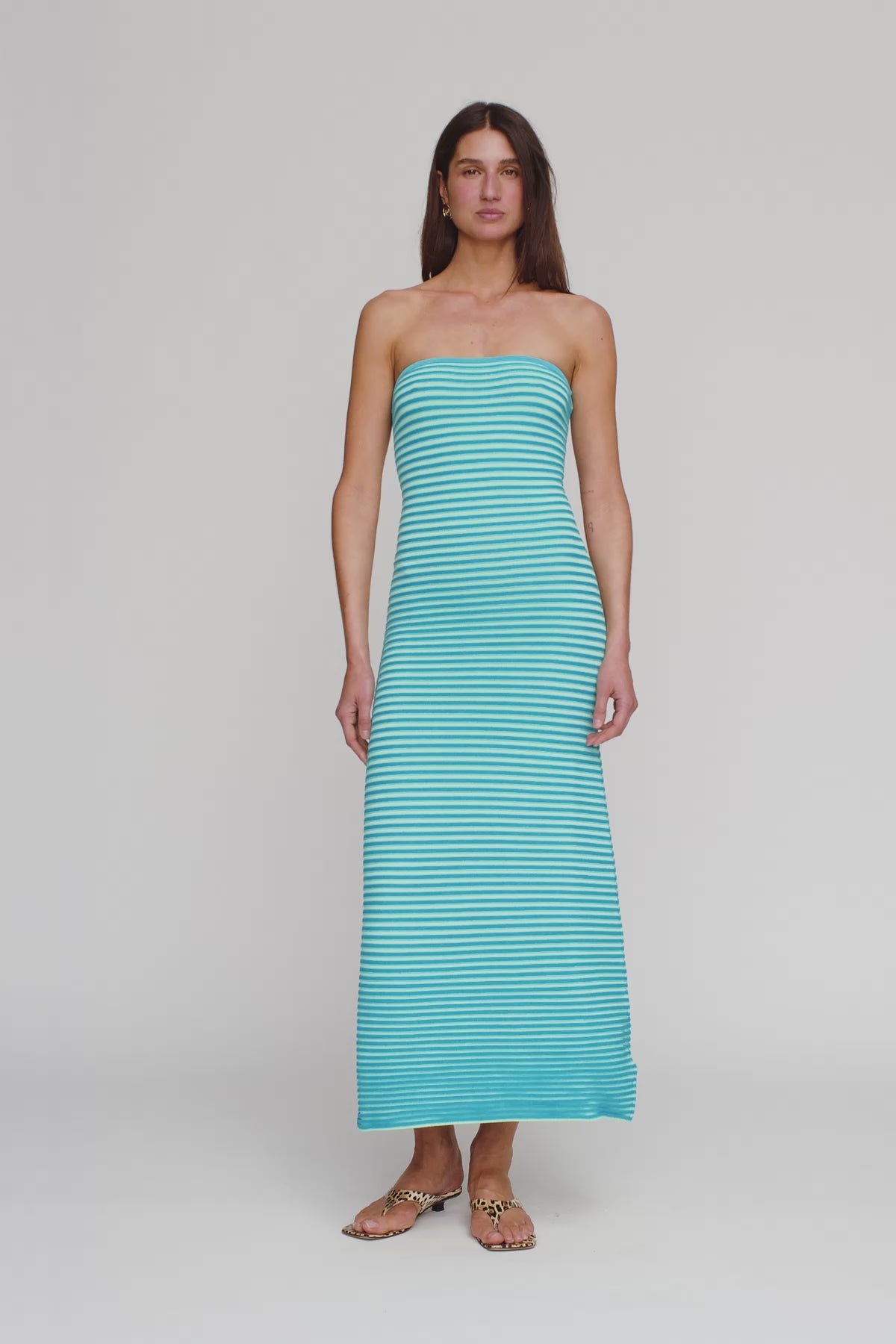 Sunmor Knit Maxi Dress - Aqua