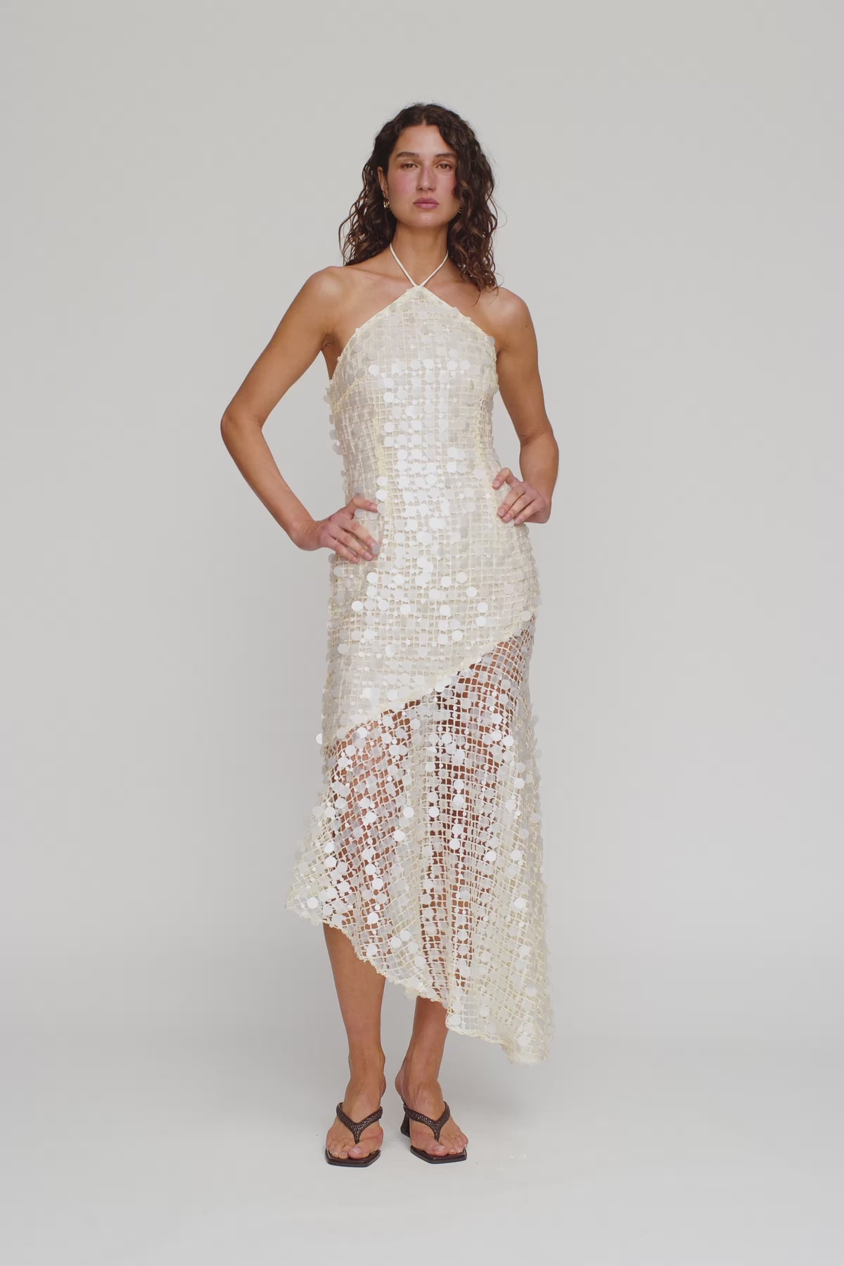 Mina Sequin Maxi Dress - Lemon