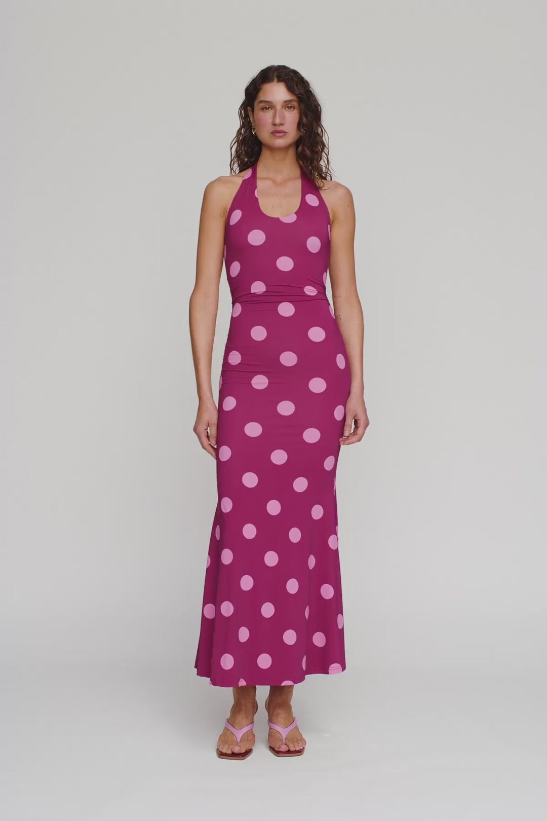 Giro Halter Dress in Berry Spot by The Wolf Gang – video