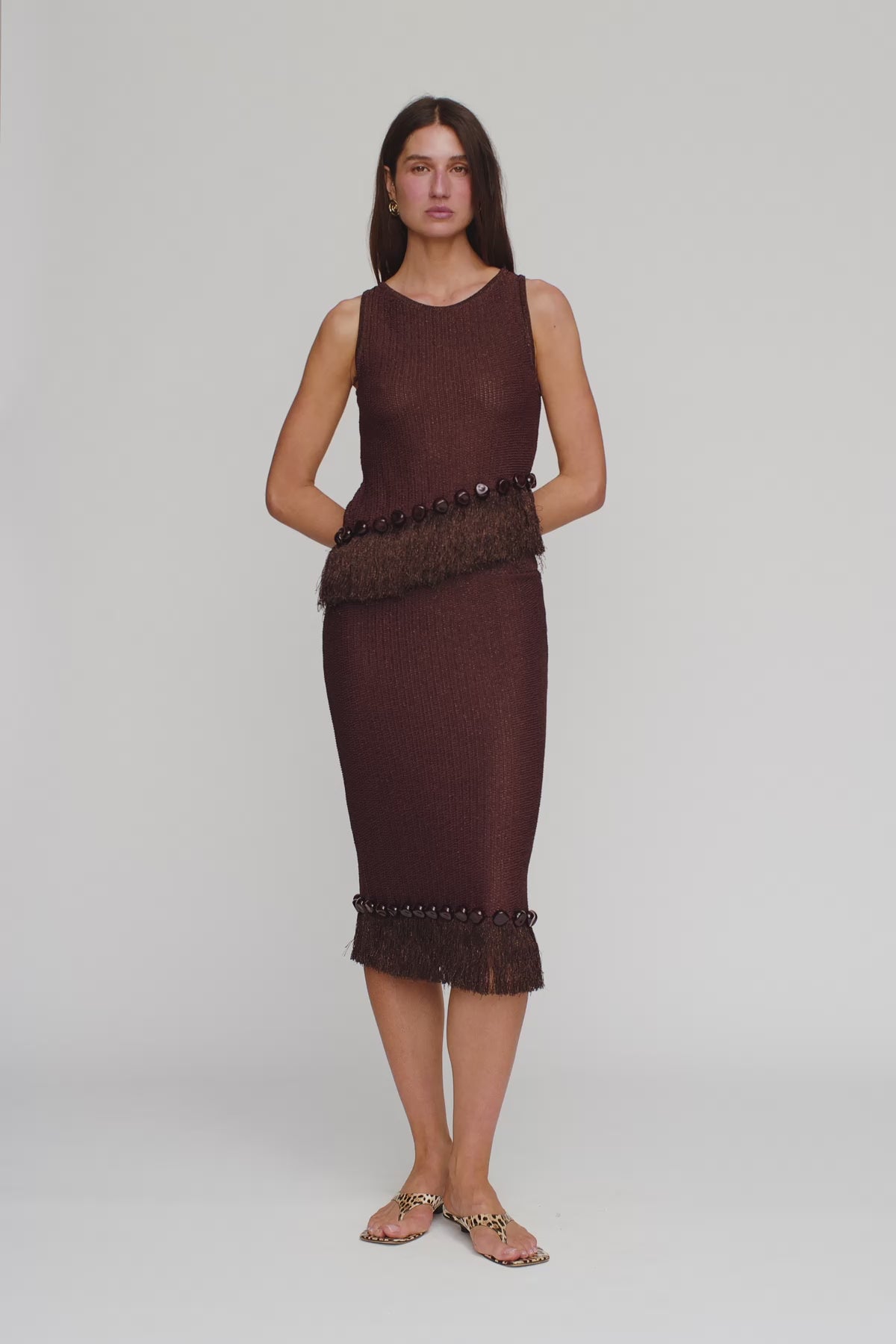 Casilda Midi Skirt - Chocolate