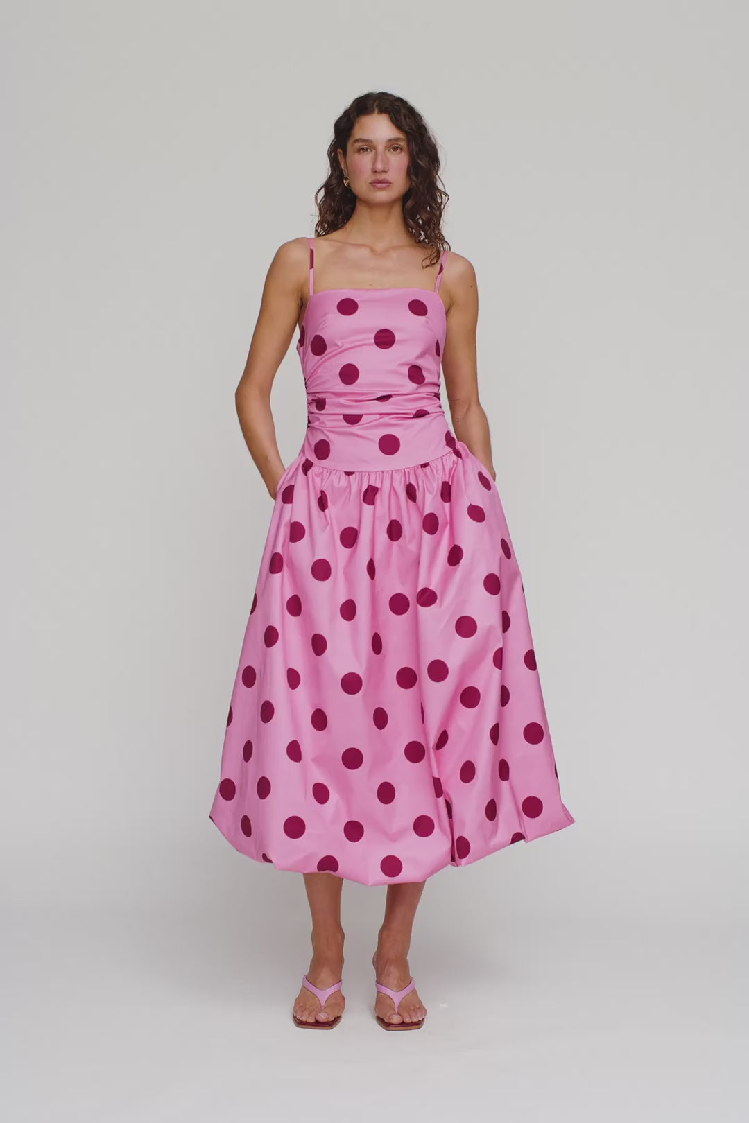 Gaia Bubble Maxi Dress in Candy Spot by The Wolf Gang – video