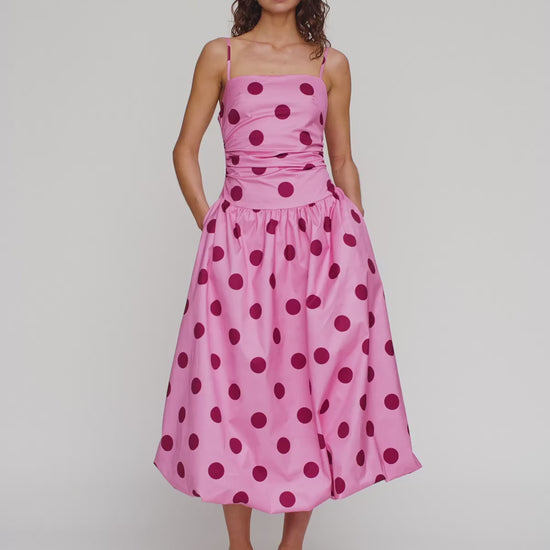 Gaia Bubble Maxi Dress in Candy Spot by The Wolf Gang – video