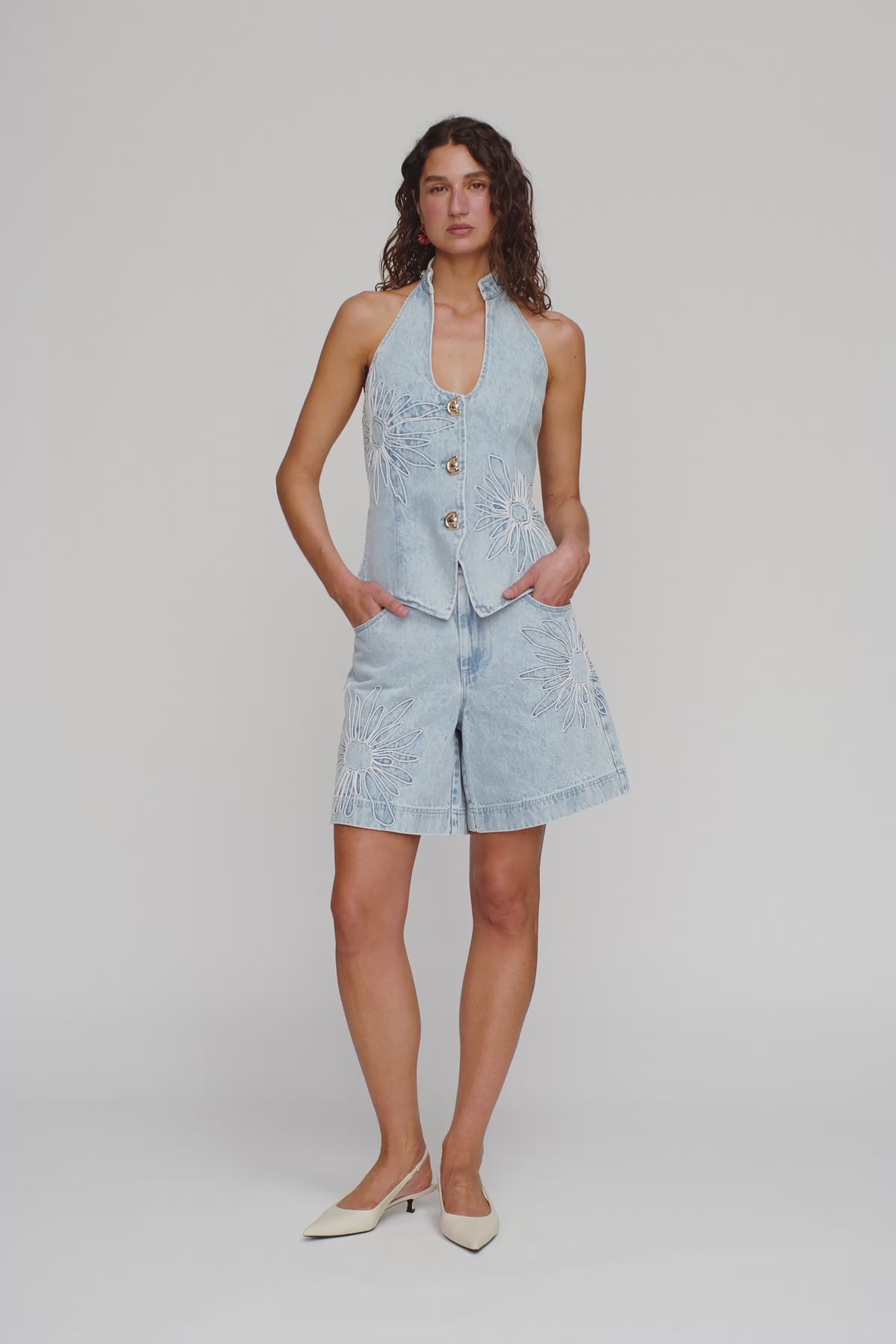 Amana Denim Vest - Denim
