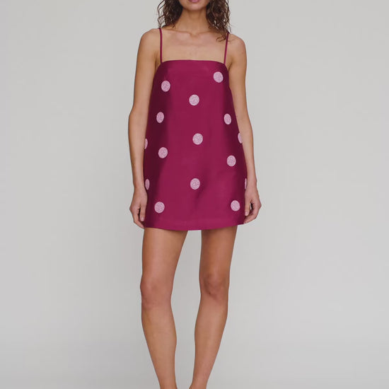 Palma Mini Dress in Berry by The Wolf Gang – video