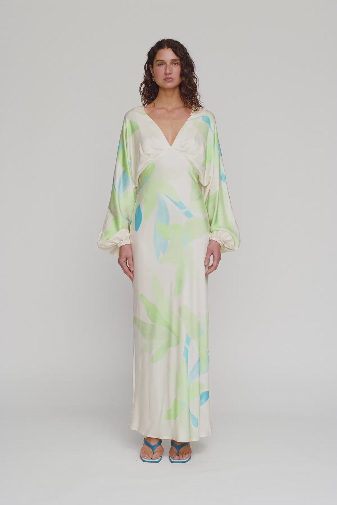 Concha Maxi Dress in Ocean Lily by The Wolf Gang – video