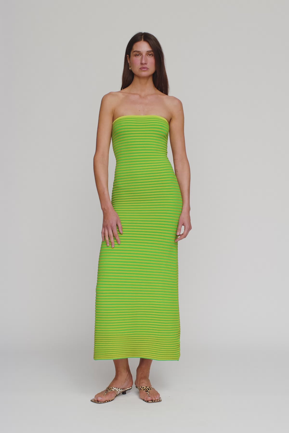Sunmor Knit Maxi Dress - Lime