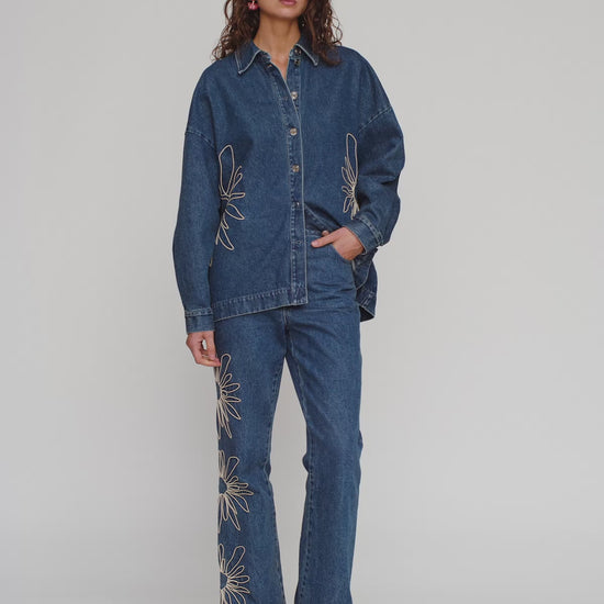 Amana Denim Flare Jean - Bluestone