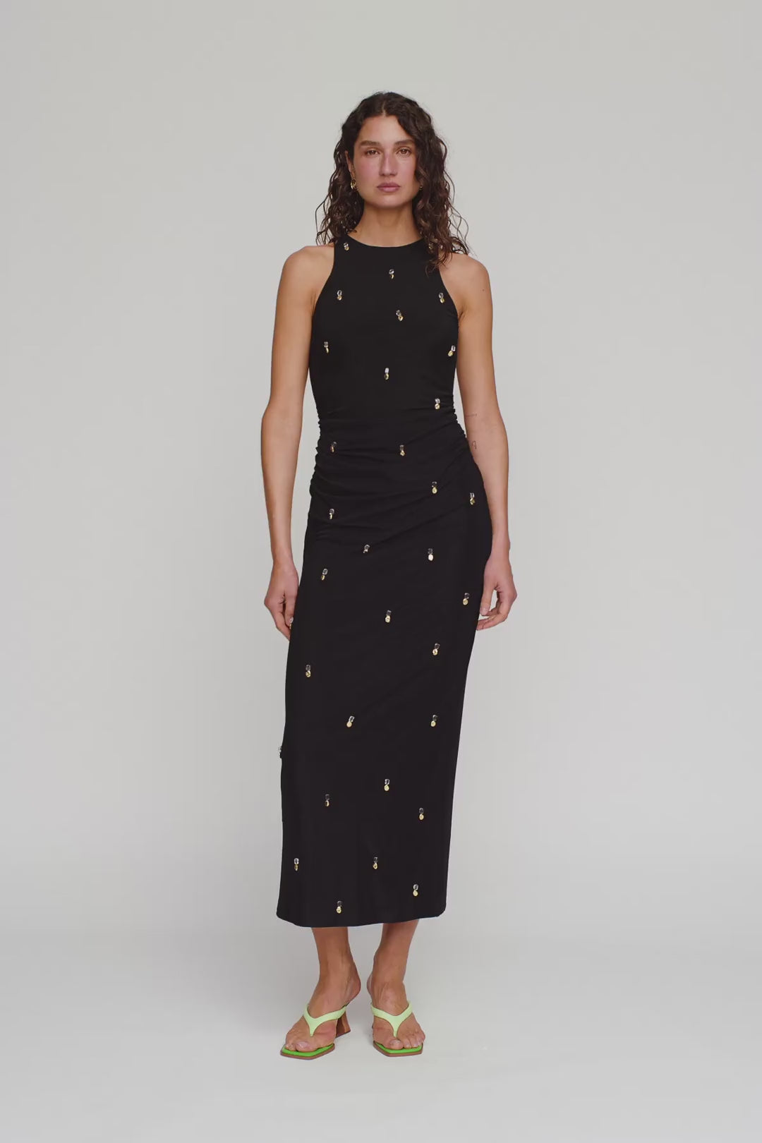 Melba Midi Dress in Noir by The Wolf Gang – video