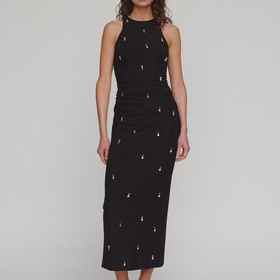 Melba Midi Dress in Noir by The Wolf Gang – video