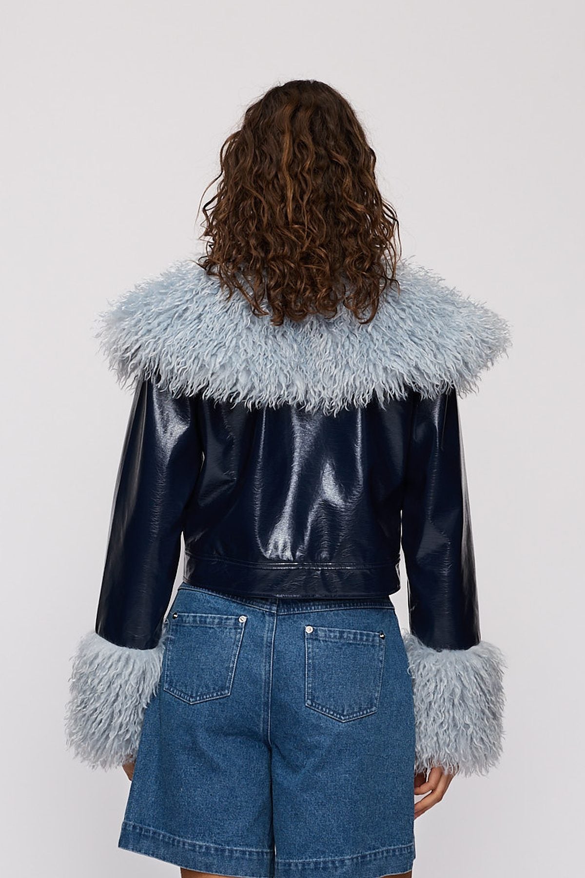 Abrigo Jacket in Storm by The Wolf Gang – back close-up