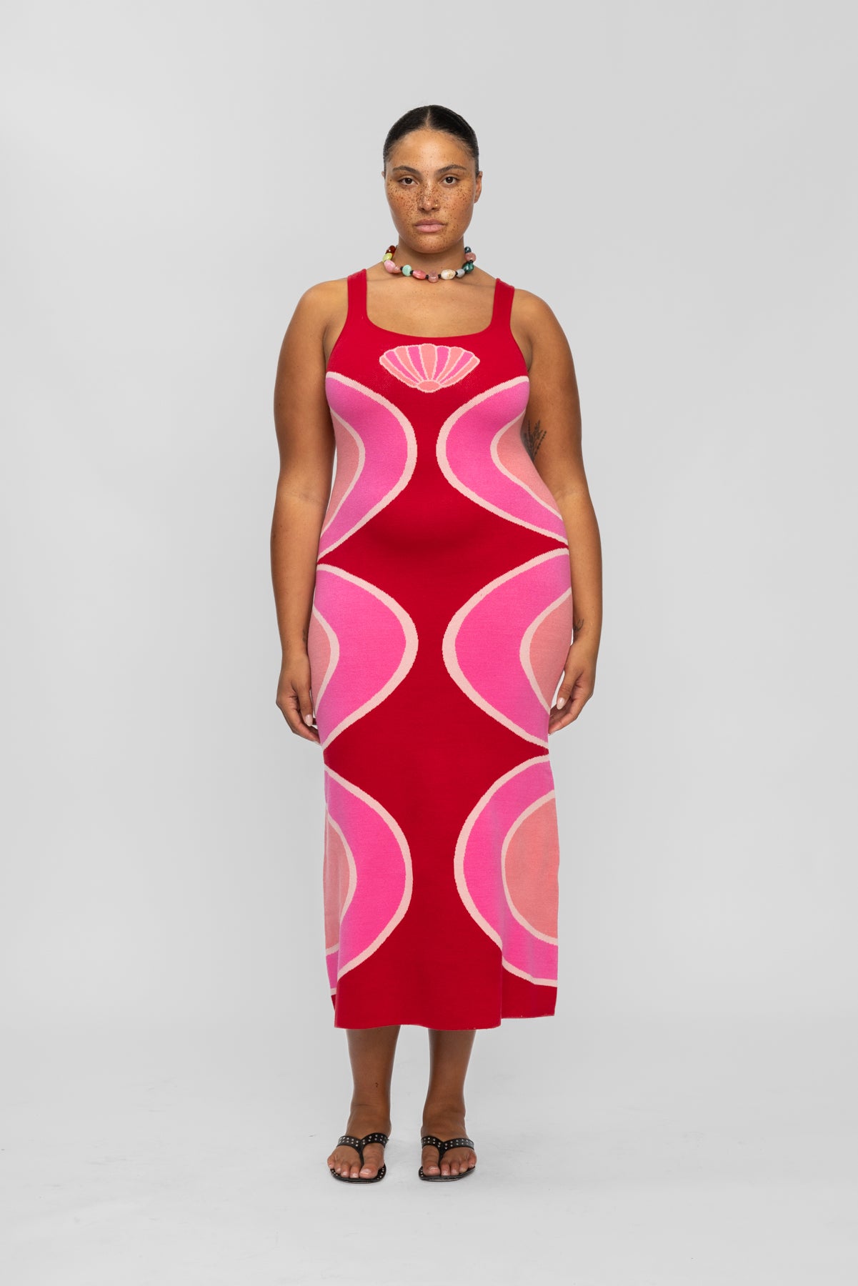 Concha Knit Maxi Dress - Cherry Shell