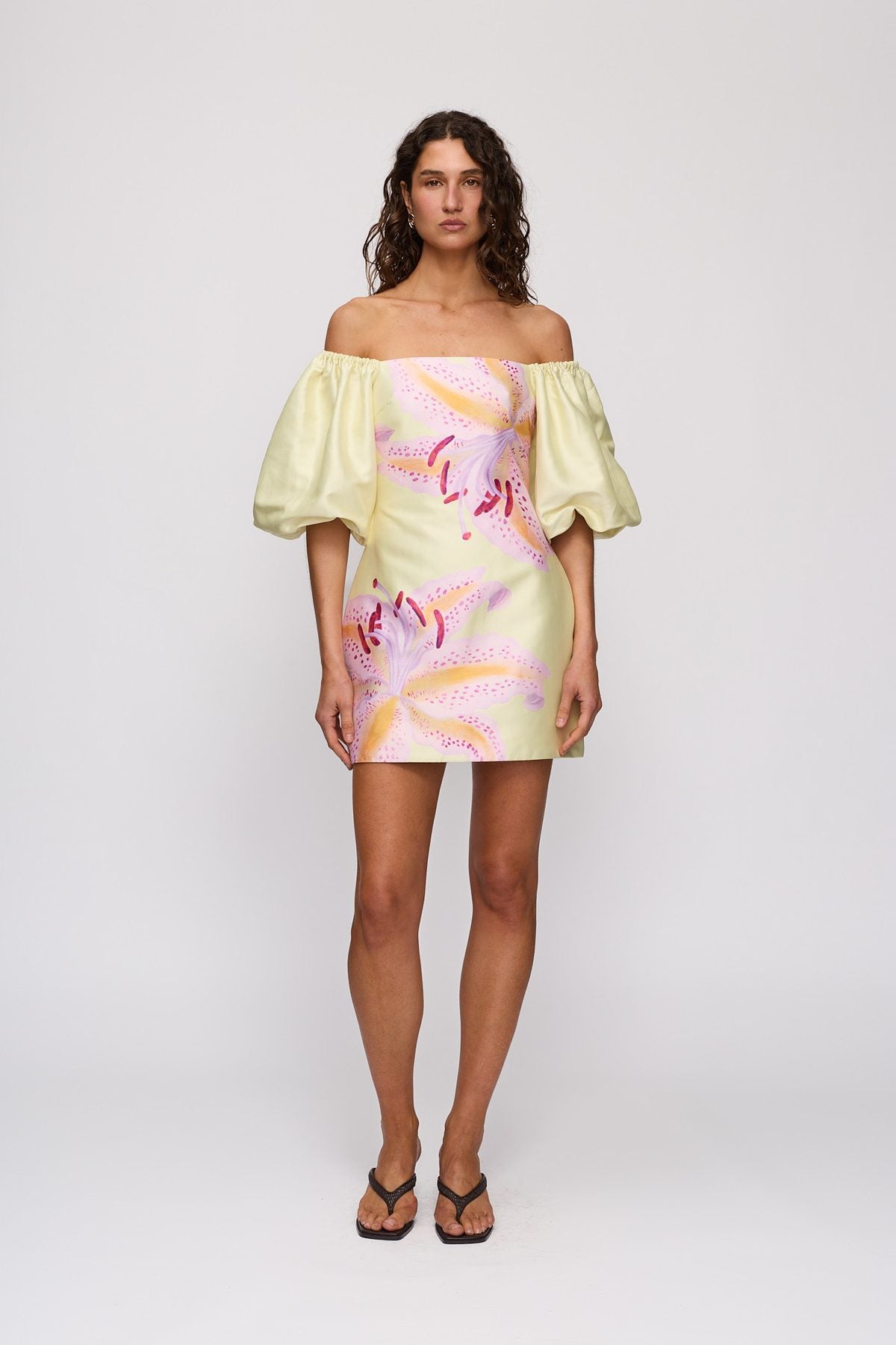 Elda Mini Dress in Candy Hibiscus by The Wolf Gang – full-length view