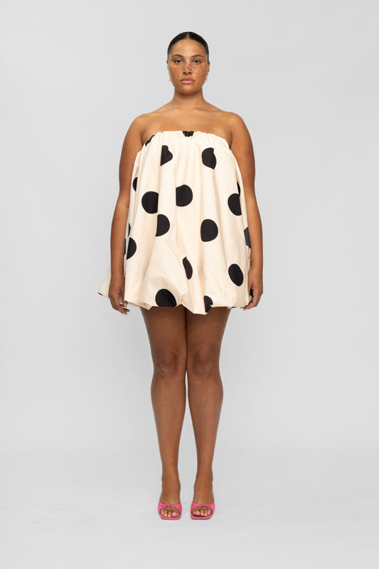 Gaia Bubble Dress - Creme Spot