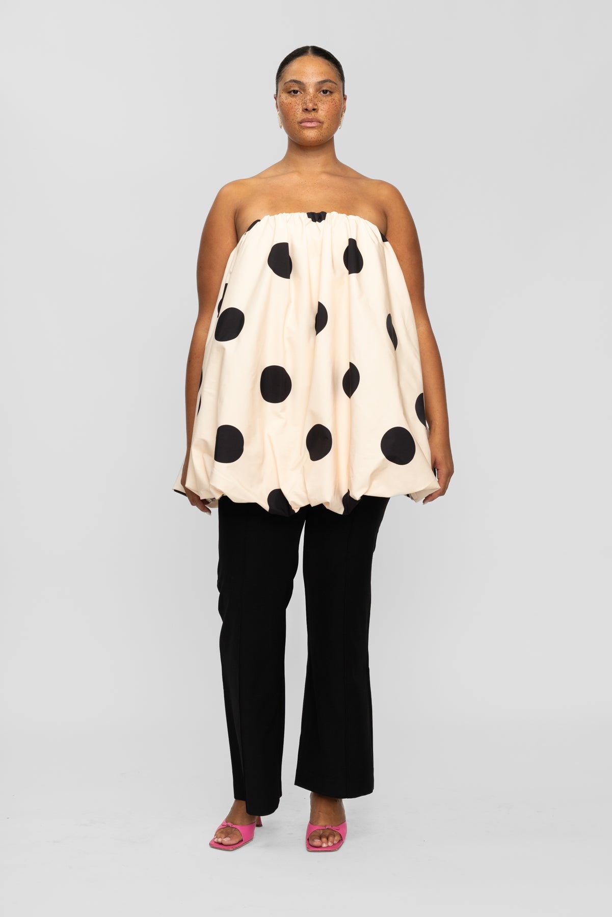Gaia Bubble Dress - Creme Spot