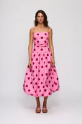 Gaia Bubble Maxi Dress in Candy Spot by The Wolf Gang – front full-length view