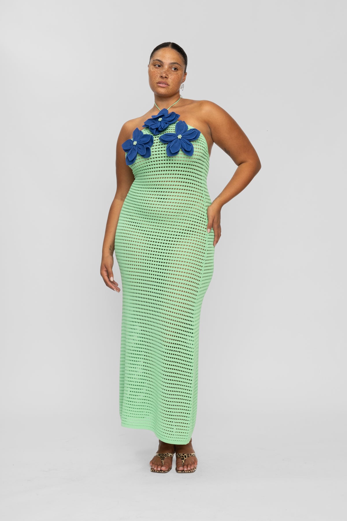La Monada Knit Maxi Dress - Aquamarine The Wolf Gang La Monada Knit Maxi Dress - Aquamarine The Wolf Gang