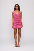 Leilo Mini Dress in Berry by The Wolf Gang – front full-length view