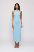 Melba Midi Dress in Sky by The Wolf Gang – front full-length view